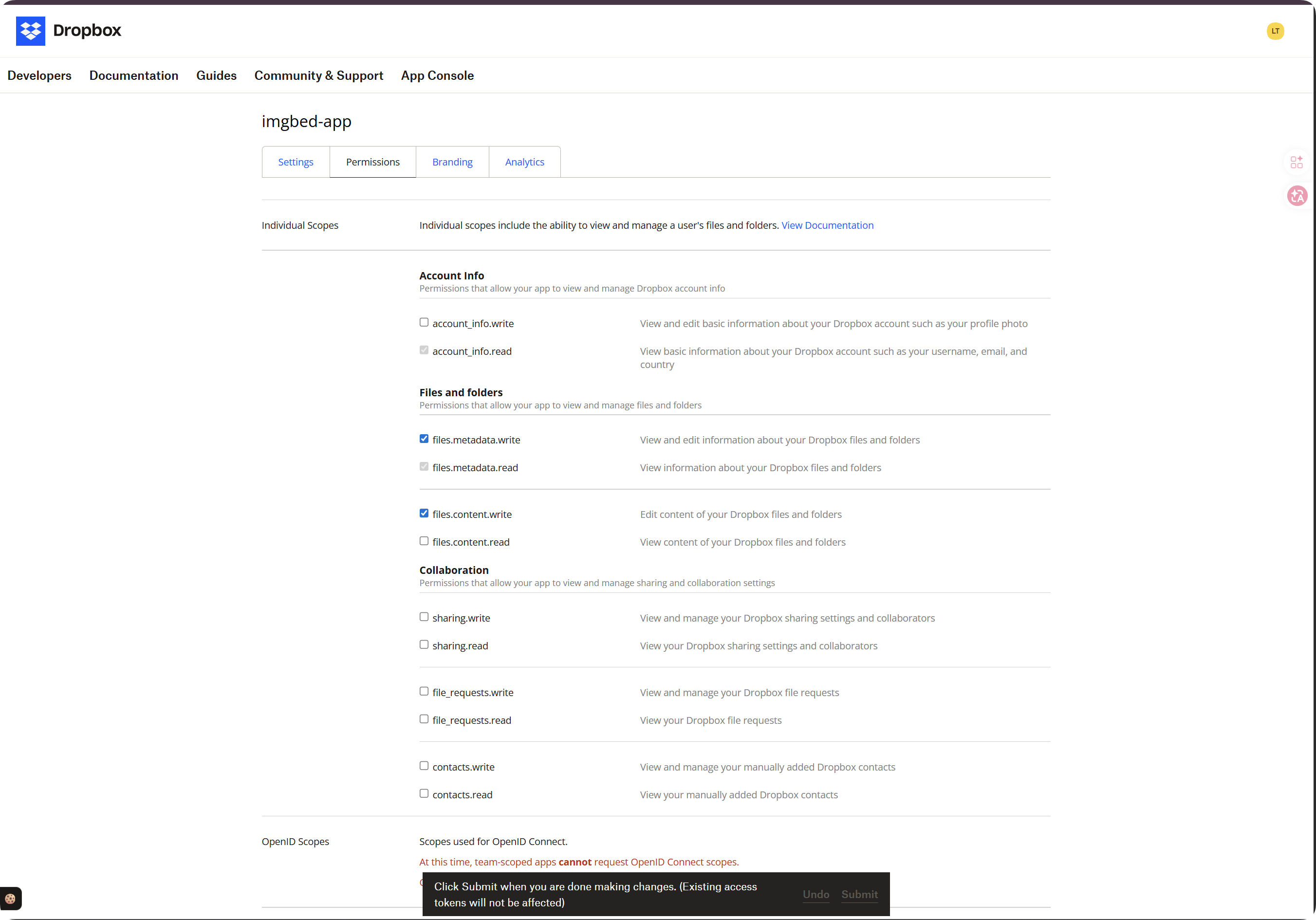 Add permissions