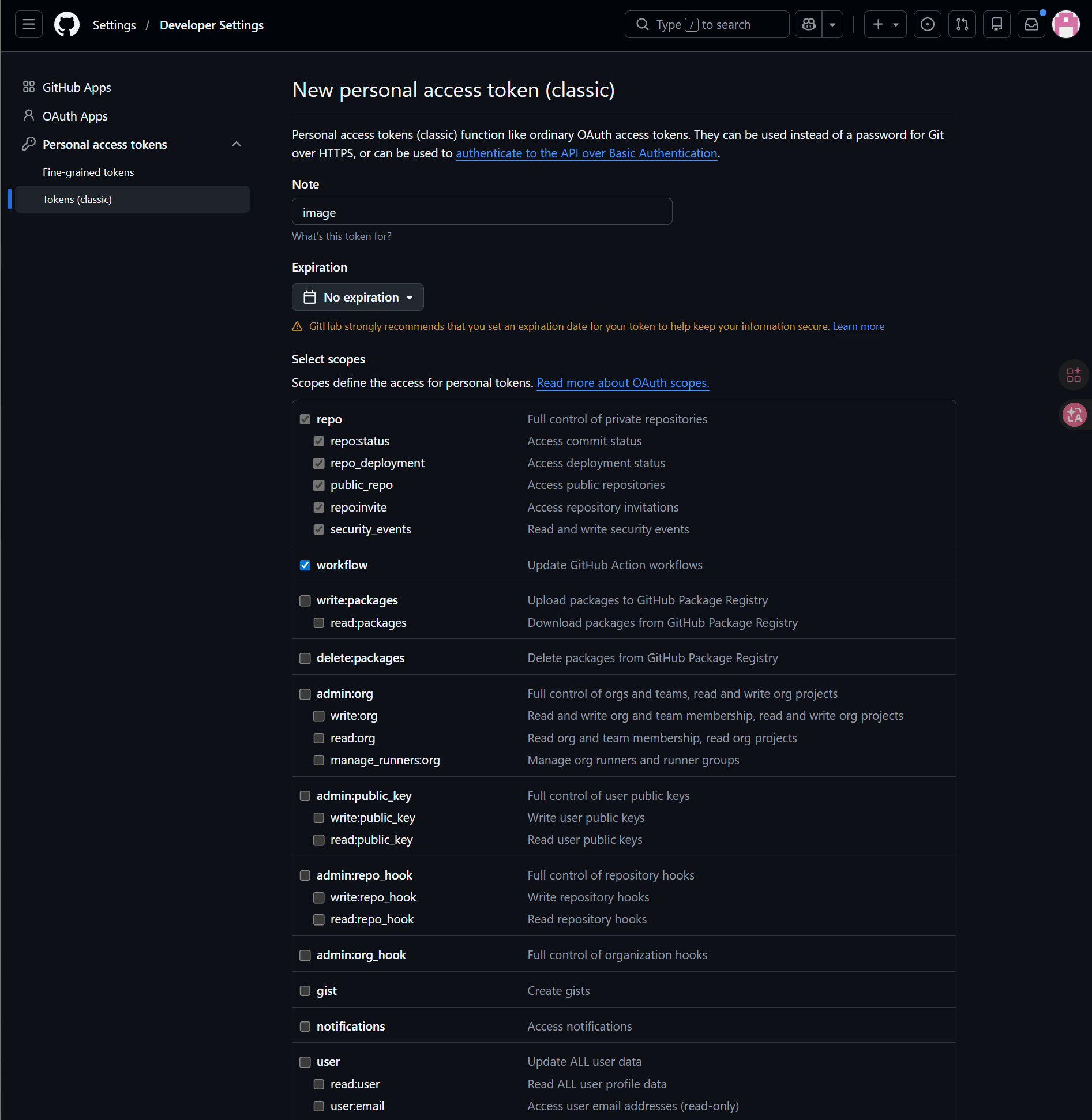 Add GitHub permissions